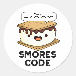 Sticker Rond Smores Code Funny Food Pun