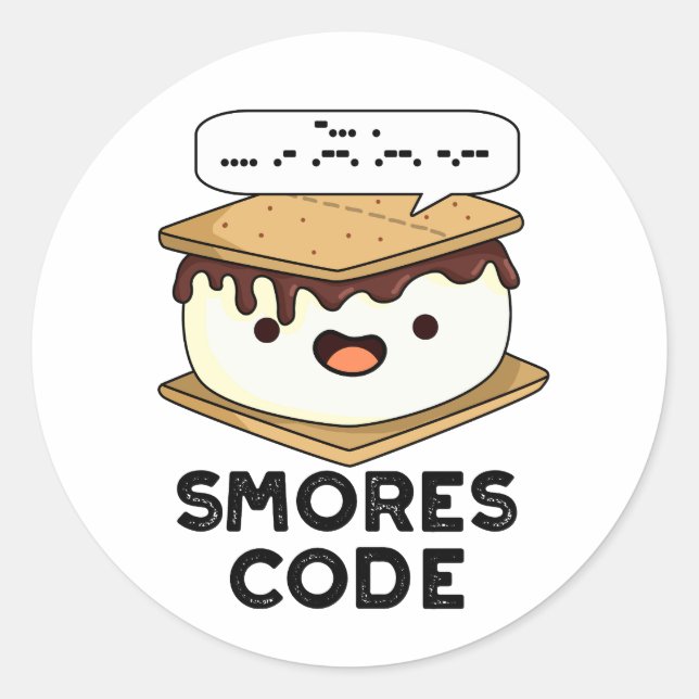 Sticker Rond Smores Code Funny Food Pun (Devant)