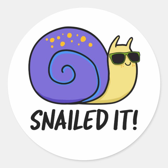 Sticker Rond Snail It Funky Snail Pun (Devant)