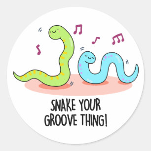 Sticker Rond Snake Your Groove Thé Amusant Disco Pun
