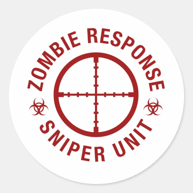Sticker Rond Sniper Zombie (Devant)