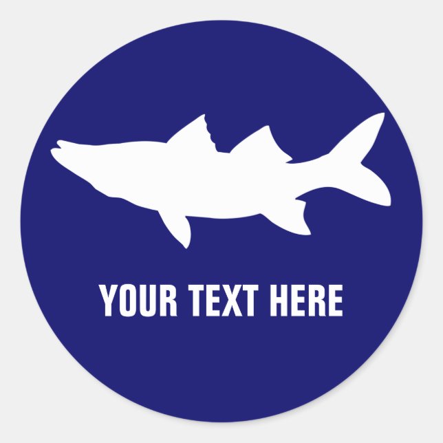 Sticker Rond Snook Fishing Silhouette (Devant)