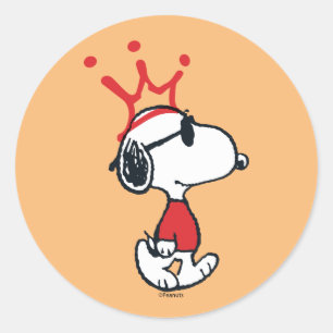Sticker Rond Snoopy - Joe Cool Crown