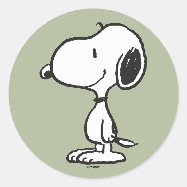 Sticker Rond Snoopy Smile Giggle Laugh (Devant)