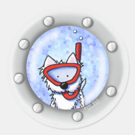 Sticker Rond Snorkel Westie Porthole KiniArt