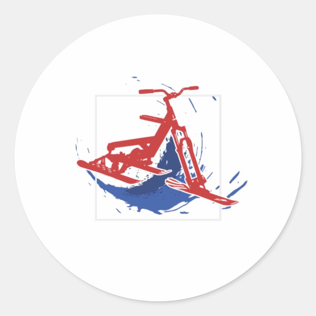 Sticker Rond Snowbike Splatter Paint Snow Bike Sports Gift (Devant)