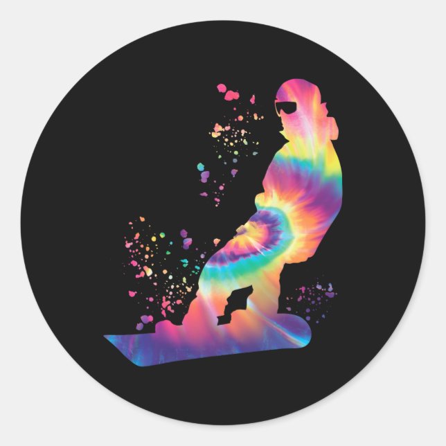Sticker Rond Snowboard coloré Snowboard Snowboard 40 (Devant)