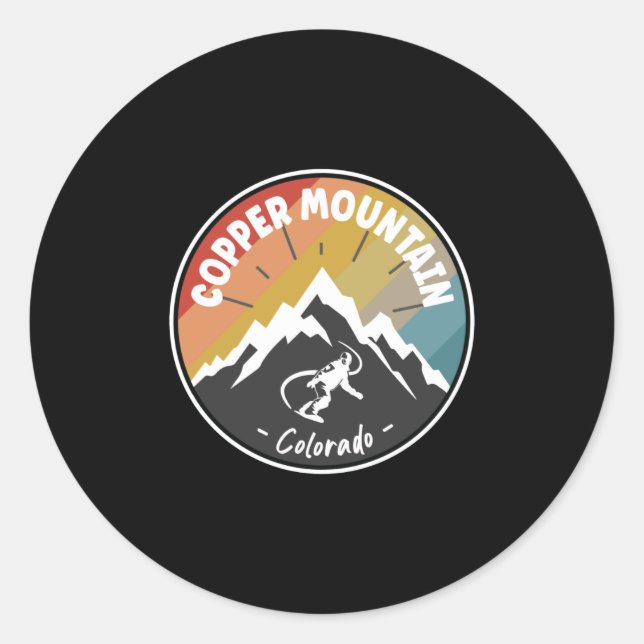 Sticker Rond Snowboard Copper Mountain Colorado (Devant)