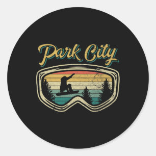 Sticker Rond Snowboard Park City Utah Lunettes démontées Big Ai
