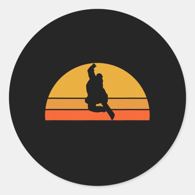 Sticker Rond Snowboard Snowboard Snow Snow Winter Sunset R (Devant)