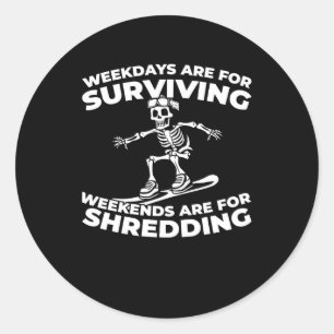 Sticker Rond Snowboard - Sports d'hiver Snowboard Snowboard