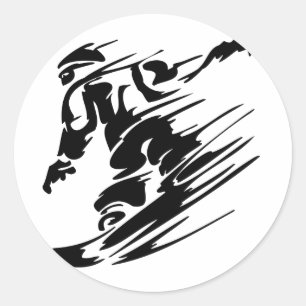 Sticker Rond Snowboard Sports extrêmes