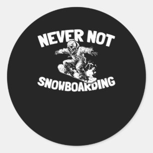 Sticker Rond Snowboard Winter Sports - Snowboard Snowboard