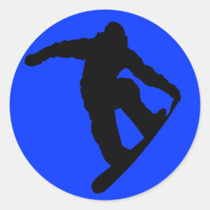 Sticker Rond Snowboardeur