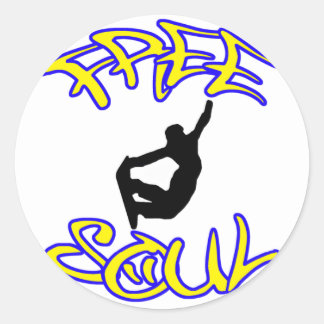 Sticker Rond snowboardeur freesoul