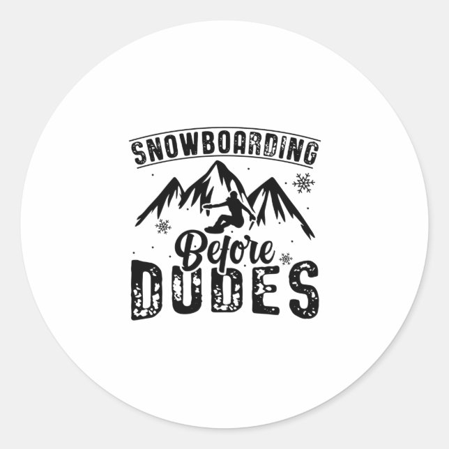 Sticker Rond Snowboarding | Snowboard Winter Sports Gift Ideas (Devant)