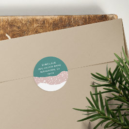 Sticker Rond Snowdrift | Adresse de retour de vacances