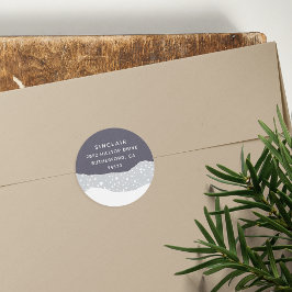 Sticker Rond Snowdrift | Adresse de retour de vacances