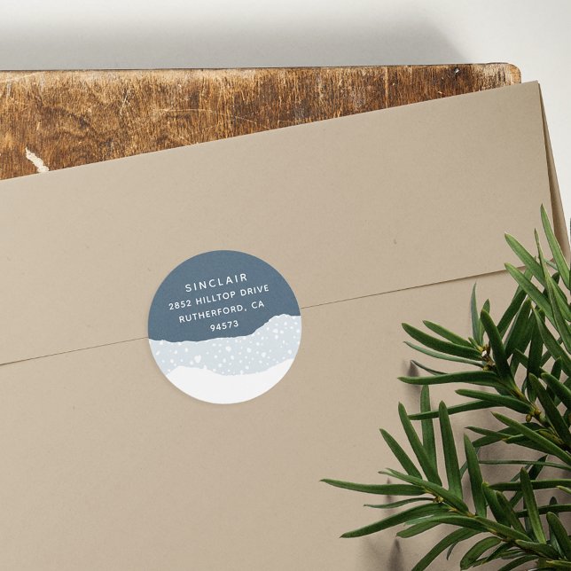 Sticker Rond Snowdrift | Adresse de retour de vacances (Créateur téléchargé)