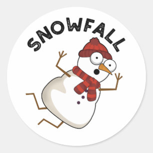 Sticker Rond Snowfall Drôle Puns À Neige