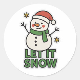 Sticker Rond Snowman