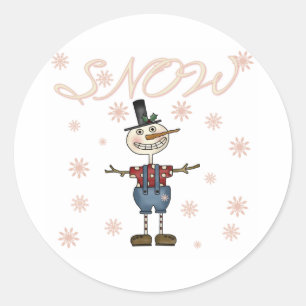 Sticker Rond Snowman