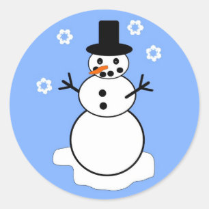 Sticker Rond Snowman