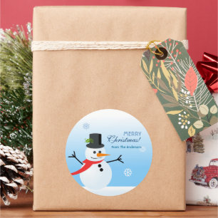 Sticker Rond Snowman