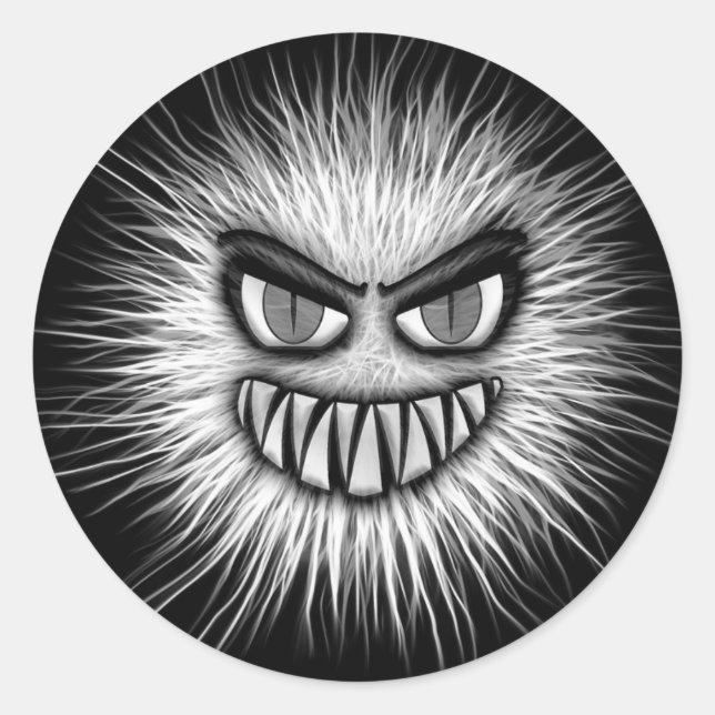 Sticker Rond Snowman effrayant (Devant)