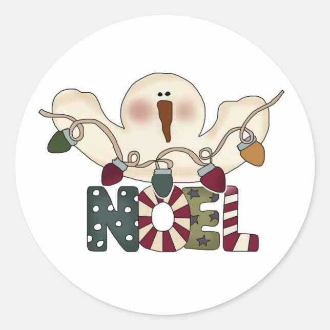 Sticker Rond Snowman Noel Pays Noël (Devant)