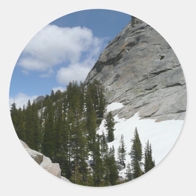 Sticker Rond Snowy Granite Domes II Parc national de Yosemite (Devant)