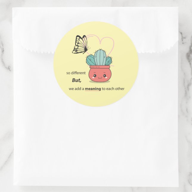 Sticker Rond So Different, Parfait Ensemble - mignon couple d'a (Sac)