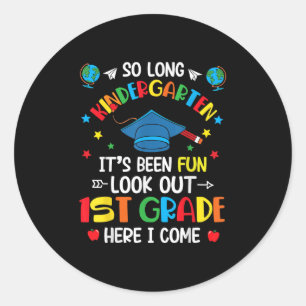 Sticker Rond So Long Kindergarten Graduation 1ère année Enfants