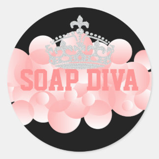 Sticker Rond Soap Diva Soap Maker Bulles