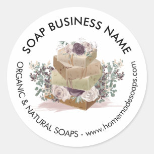 Sticker Rond Soap Soy Spa Rose Lavender fait main