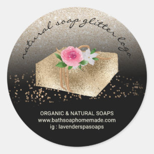 Sticker Rond Soap Spa naturel maison Or