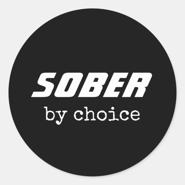 Sticker Rond Sobre par choix, Sobriété Typographie Motivationne (Devant)