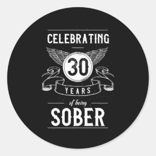 Sticker Rond Sobriety Recovery Anniversary 30 ans Sober