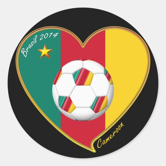 Sticker Rond Soccer « CAMEROON » FOOTBALL Team, Football du (Devant)