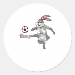 Sticker Rond Soccer de football rabbit