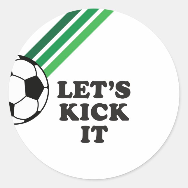 Sticker Rond Soccer Green Stripes Faisons-le à l'anniversaire (Devant)