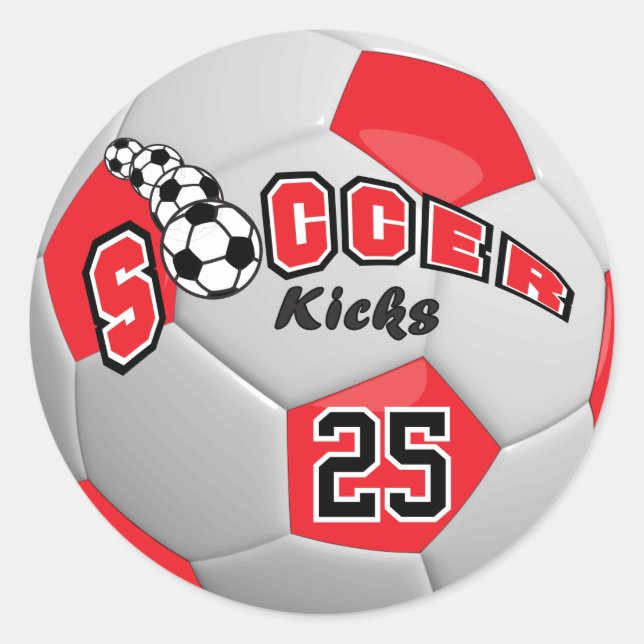 Sticker Rond Soccer Kicks | Red (Devant)