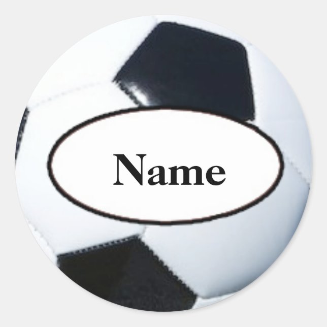 Sticker Rond Soccer le ballon avec votre nom (Devant)