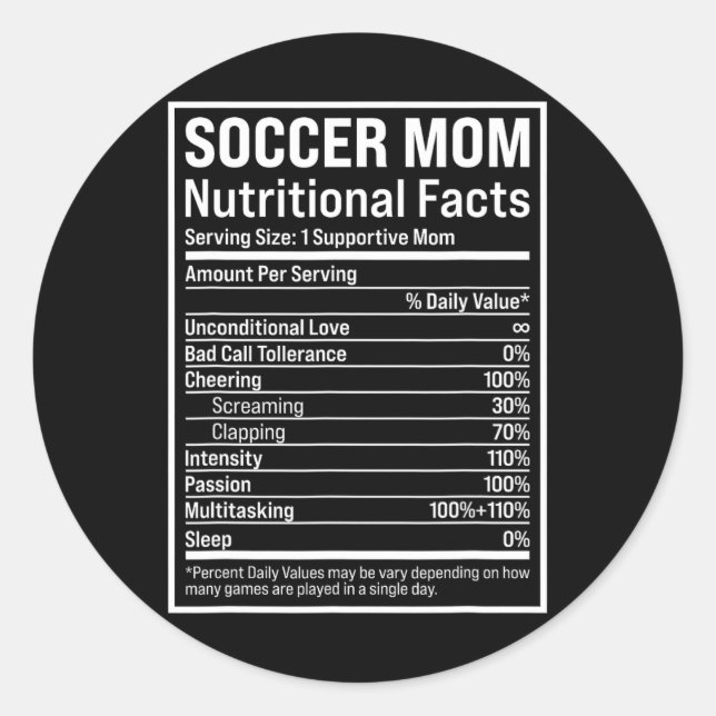 Sticker Rond Soccer Maman Ll Mom Nutritionfaits Drôle Mères (Devant)