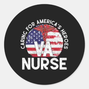 Sticker Rond S'occuper des héros américains - Patriotique Va Nu