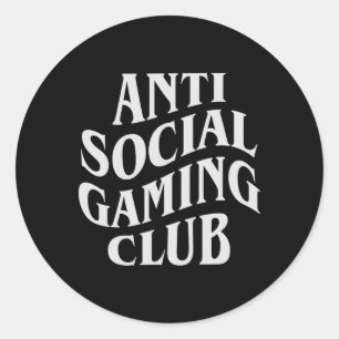 Sticker Rond Social Gaming Club Funny Joueur de jeu vidéo