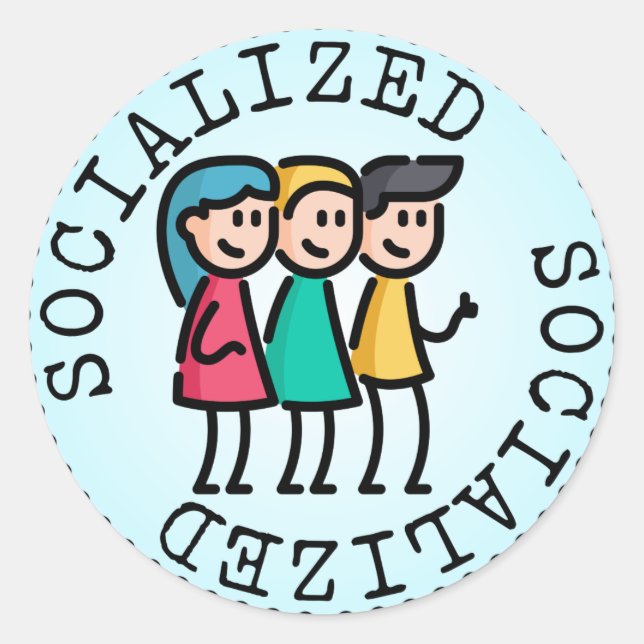 Sticker Rond Socialisé (Adulte Mérite Badge) (Devant)