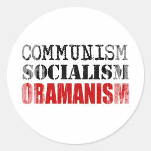Sticker Rond SOCIALISME OBAMANISM Faded.png de COMMUNISME
