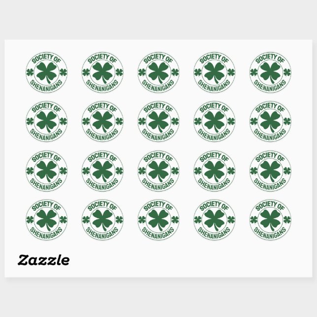 Sticker Rond Société cool des shenanigans - Escadron Shenaninga (Feuille)