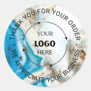 Sticker Rond Société de logo d'entreprise personnalisée Merci M